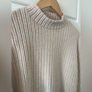 Cozy Cream Ribbed Sweater | SHEIN | L